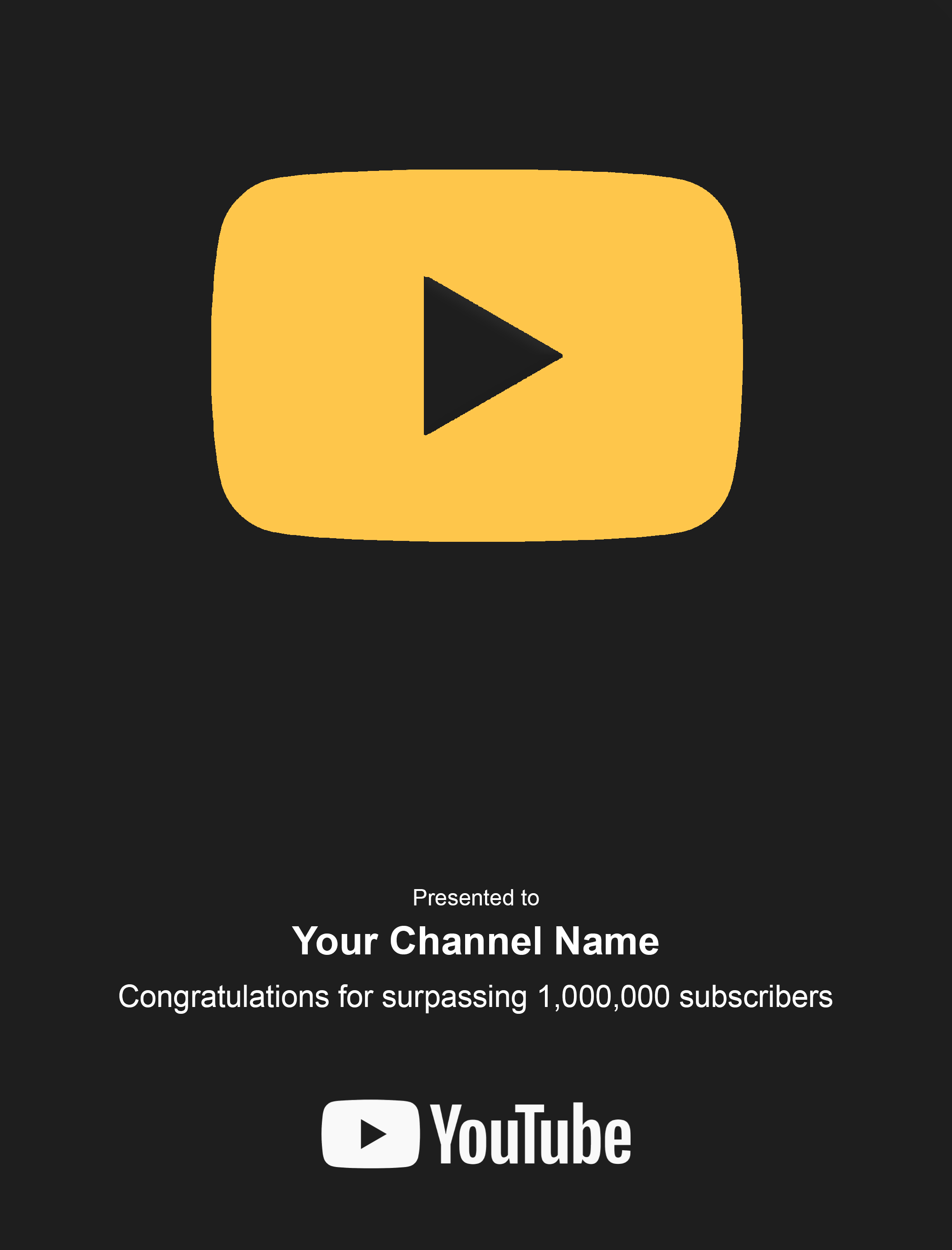 Gold Play Button